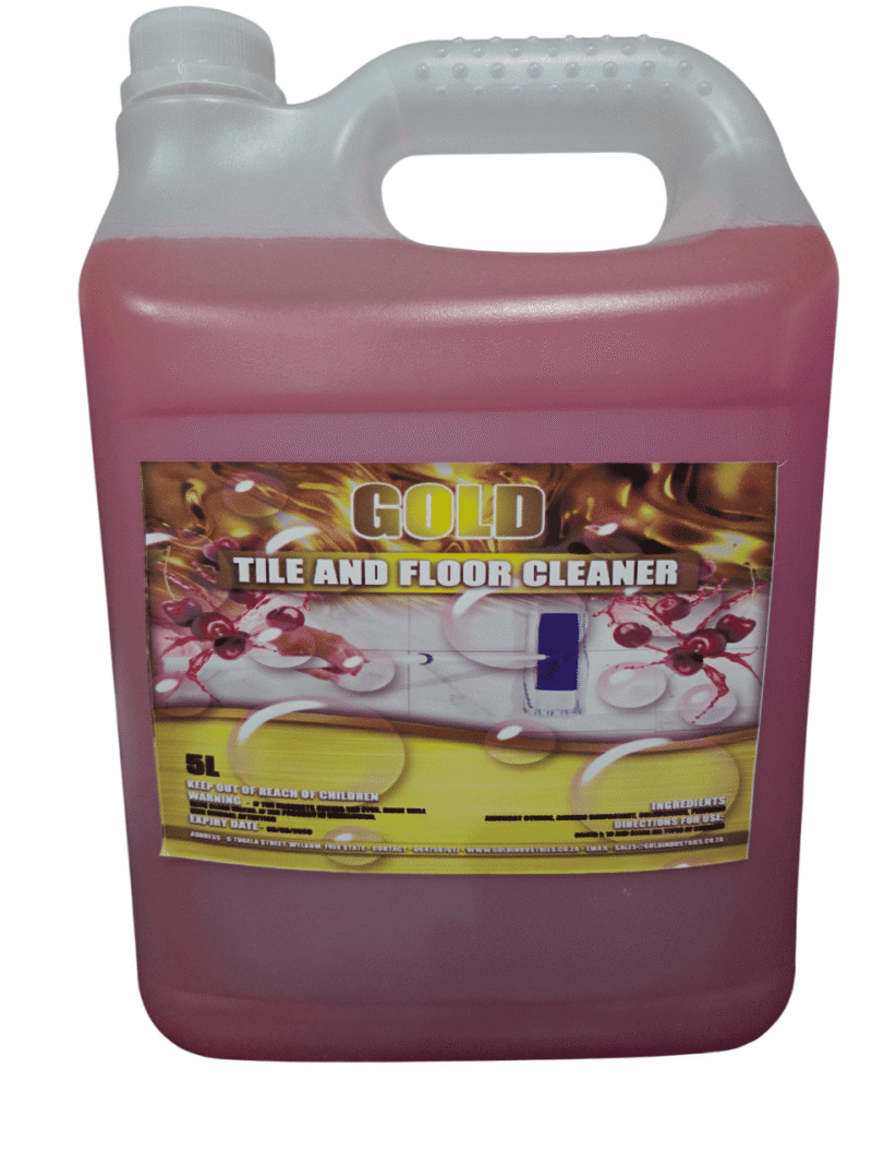 Clear Bottle with a pouring handle of Floor Cleaner & Tile Cleaner