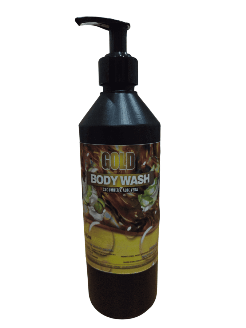 Black Bottle with a Hand Pump of Liquid Body Wash