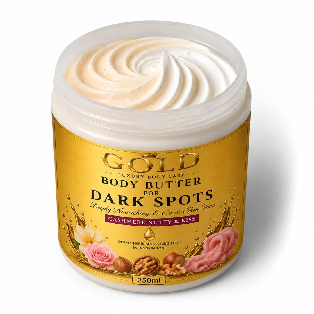 Gold Body Butter - For Dark Spots - 250ml - Scented Cashmere Nutty & Kiss